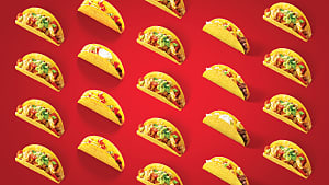Old El Paso wraps on a red background